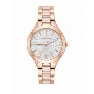 MK ROSEGOLD WATCH WHITE FACE PATTERN