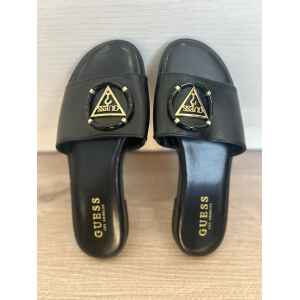 GUESS MAGNIFY BLACK SLIDERS