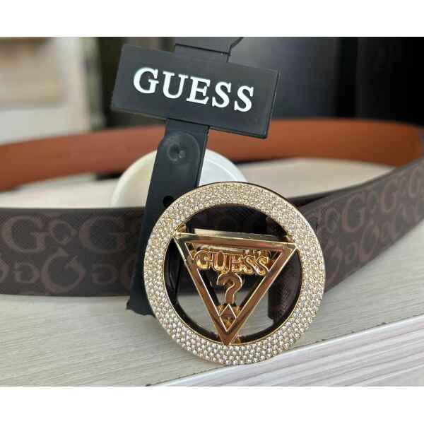 GUESS BROWN BELT MOBOGRAM WITH LOGO GLITTERS