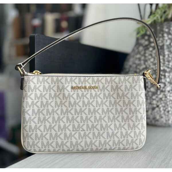MK CONV POUCH WRISTLET VANILLA