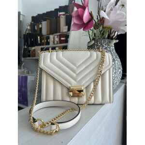 MK WHITNAY FLAP CHN SHLDR CREAM