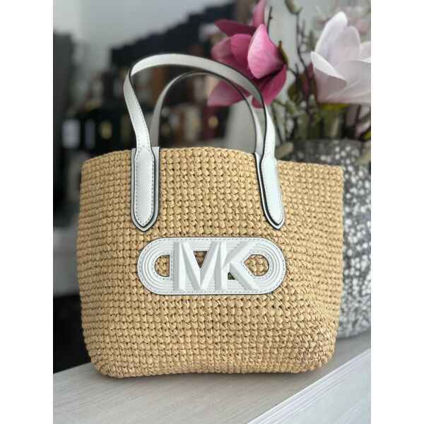MK ELIZA XS EW OPEN TOTE NAT/OPTICWHIT