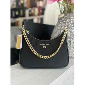 MK JET SET CHARM SM CHAIN POUCHETTE BLACK