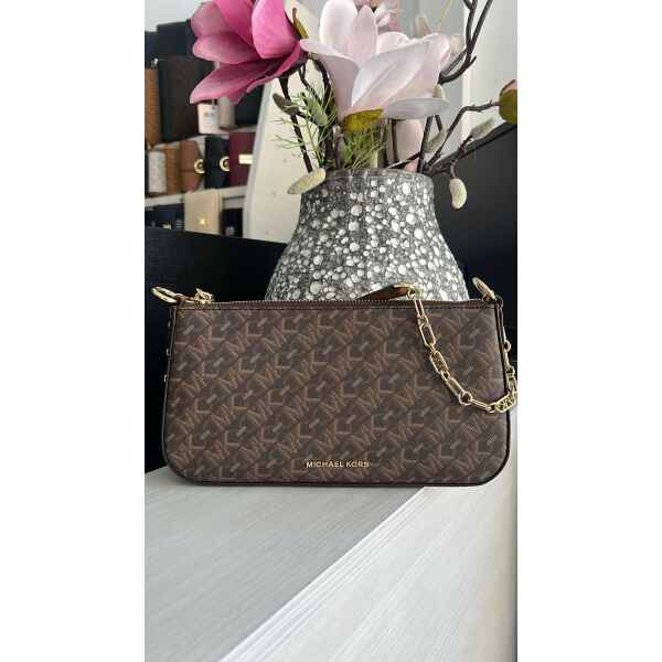 MK BROWN/LUGGAGE SHOULDER BAG