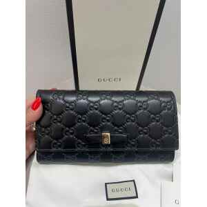 GUCCI FLAP WALLET BLACK