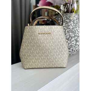 MK PRATT SMALL BUCKET MESSENGER PALE GOLD