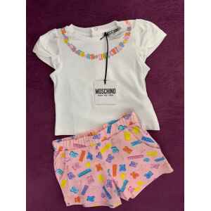 MOSCHINO SET WHITE TSHIRT/PINK SHORT