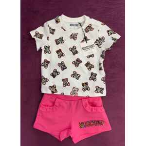 MOSHCINO SET WHITE TSHIRT/FUCHSIA SHORT