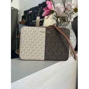 MK JET SET ITEM BROWN MULTI LG EW CROSSBODY