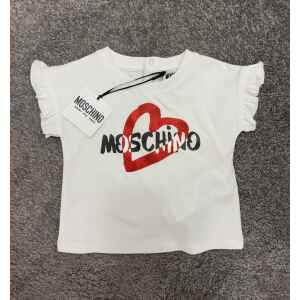 MOSCHINO WHITE TSHIRT RED HEART