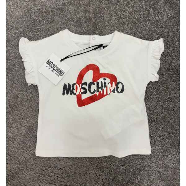 MOSCHINO WHITE TSHIRT RED HEART