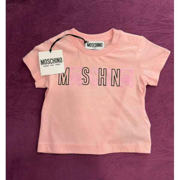 MOSCHINO PINK TSHIRT BLACK/PINK LETTERS