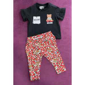 MOSCHINO SET BLACK TSHIRT/FRUITS LEGGING