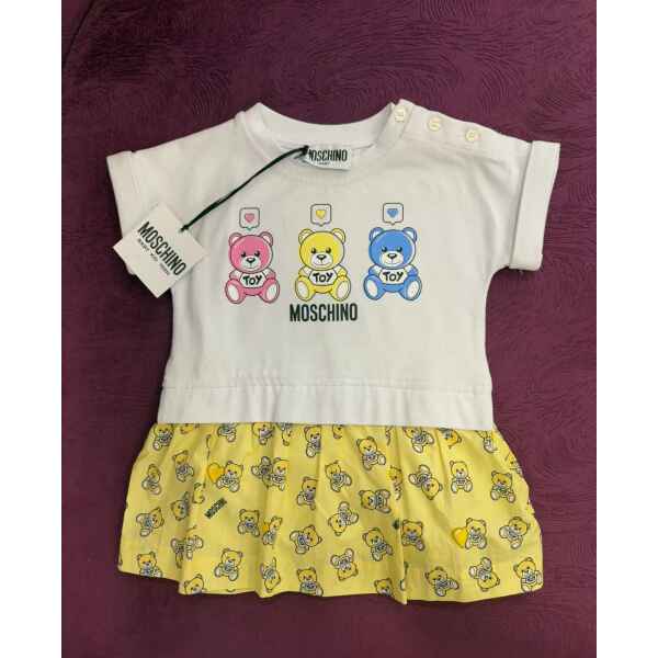 MOSCHINO DRESS WHITE/YELLOW