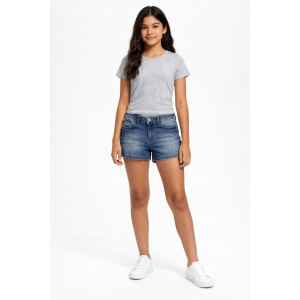 TH DENIM WASHED SHORT FLAG POCKET
