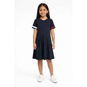 TH NAVY DRESS V NECK COLOR LINES SLEEVES