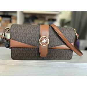 MK GREENWICH MD FLAP SHOULDER BROWN