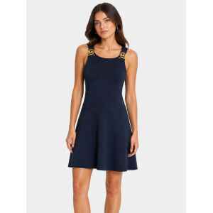 MK FLARE DRESS NAVY BLUE