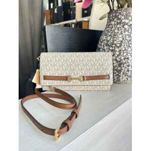 MK CARSON LG WALLET ON A CHAIN VANILLA