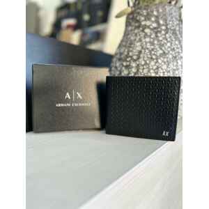 ARMANI ELBA BIFOLD COIN CASE BLACK WALLET