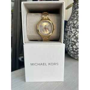 MK GOLD WATCH LARGE WITH SILVER SHIMMER