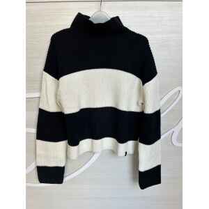 CK HIGH NECK IVORY/BLACK STRIPE