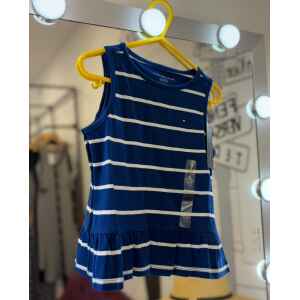 TH WHITE STRIPES ROYAL BLUE DRESS