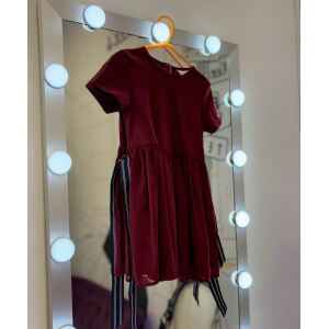 TH WINE DRESS BLUE BELT