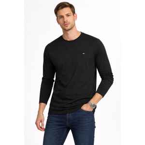 TH BASIC LONG SLEEVES T-SHIRT BLACK