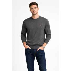 TH CASHMERE ROUND NECK GREY