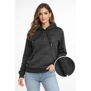 GUESS ZENDRA HOODIE SWEATSHIRT BLACK