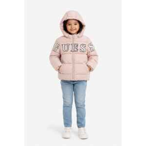 GUESS PINK PUFFER WHITE LOGO