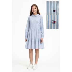 TH BLUE STRIPE SHIRT DRESS
