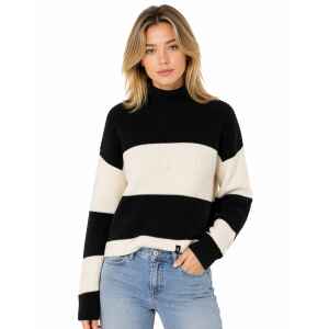 CK HIGH NECK IVORY/BLACK STRIPE