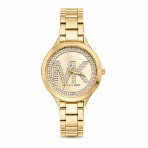 MK GOLD WATCH LARGE WITH SILVER SHIMMER