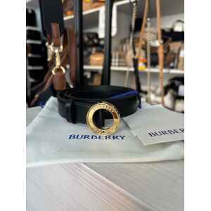 BURBERRY BLACK GOLD LOGO BELT