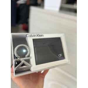 CK SET BELT/METAL CARDHOLDER