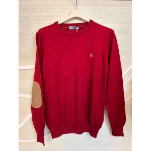 HBJ SWEATER WINE ROUND NECK BEIGE LOGO