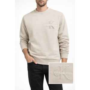 CK BEIGE SWEATSHIRT MEN BIG LOGO