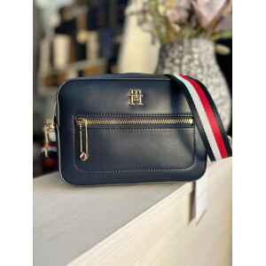 TOMMY ICONIC CAMERA BAG NAVY BLUE FLAG STRAP