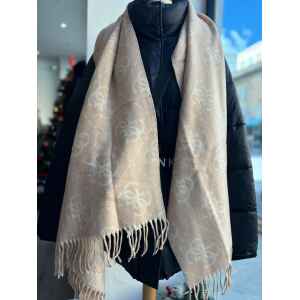 GUESS LOGO SCARF BEIGE/PINK