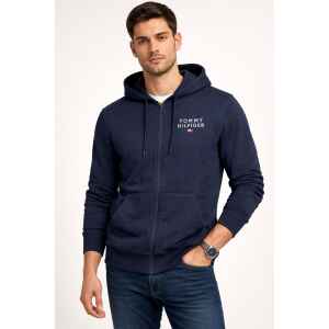 TH HOODIE MEN NAVY BLUE WHITE LOGO