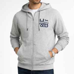 HB MEN TOP HOODIE GRAY ZIPPED