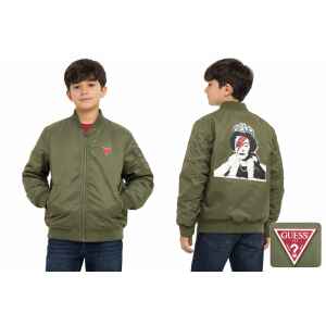 GUESS GREEN OLIVE JACKET WITH GRAFFITY