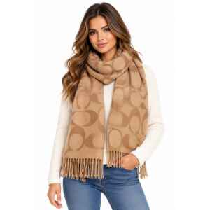 COACH SIGNATURE MUFFLER CAMEL