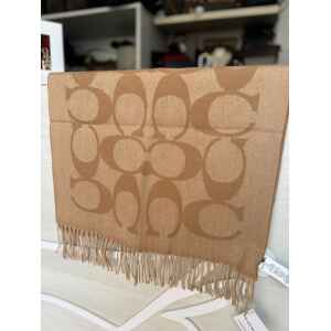 COACH LOGO SIGNATURE MUFFLER CAMEL