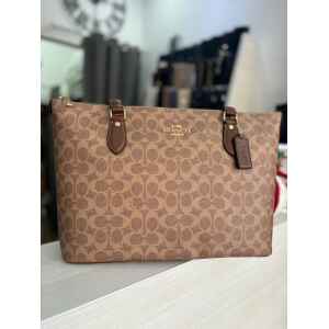 COACH GALLERY SIGNATURE TOTE TAN/BROWN
