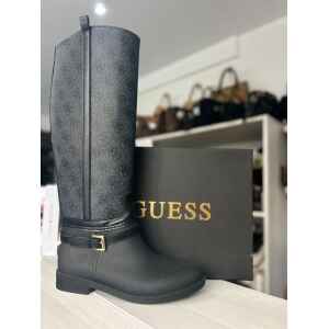 GUESS LONG BOOTS BLACK GREY MONOGRAM