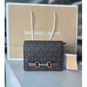 MK CARSON SMALL FLAP WALLET BROWN