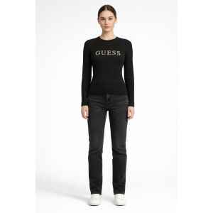GUESS AGGUI LOGO SWEATER BLACK